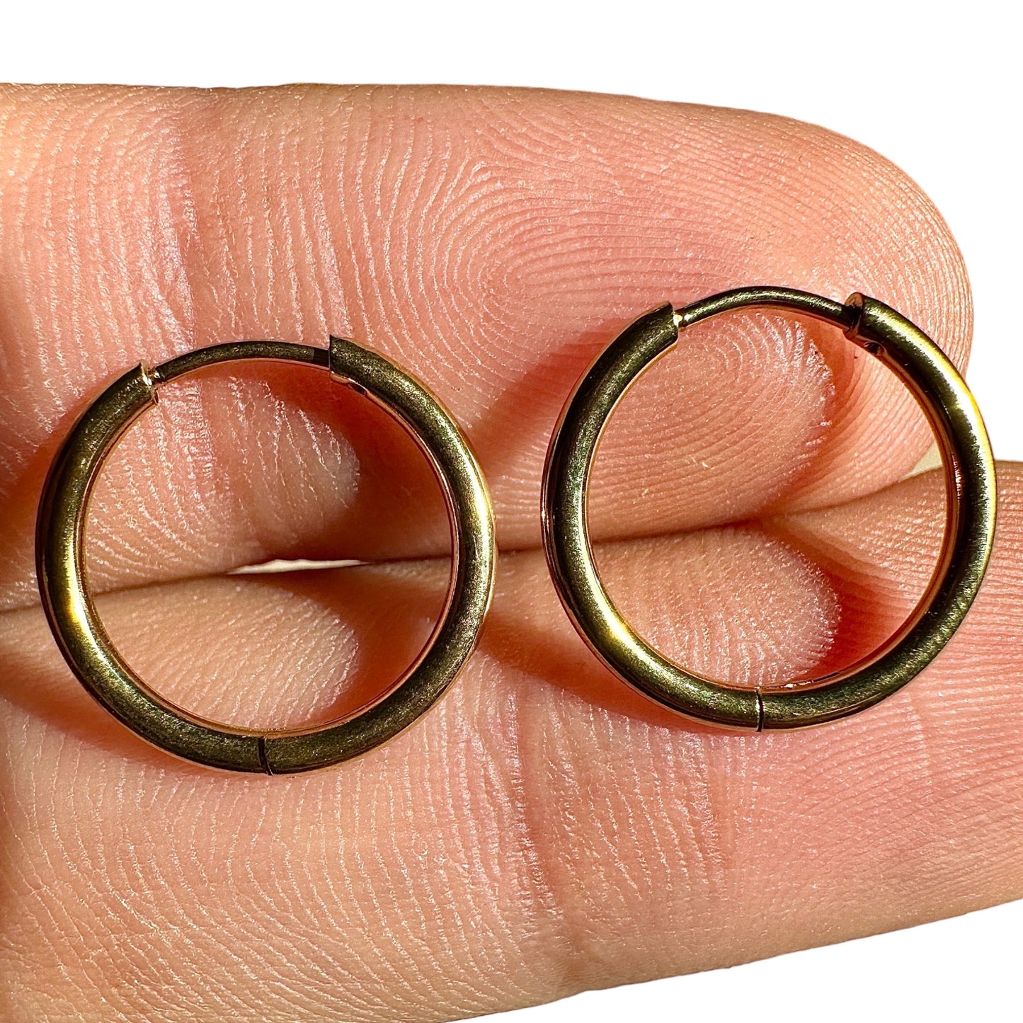 Gold Hoop Earrings 12mm 18K PVD Stainless Steel