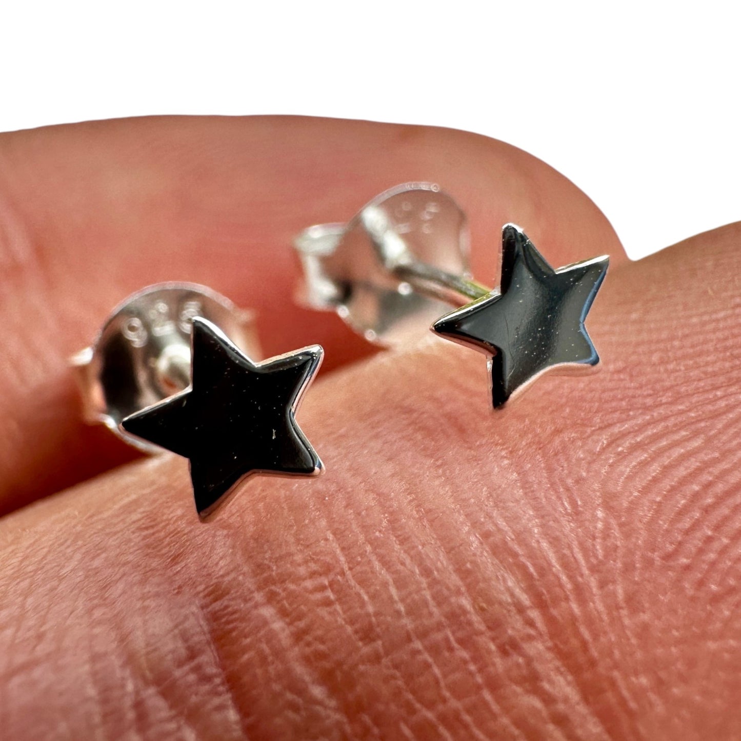 Sterling Silver Star Stud Earrings 4mm Tiny Celestial Studs