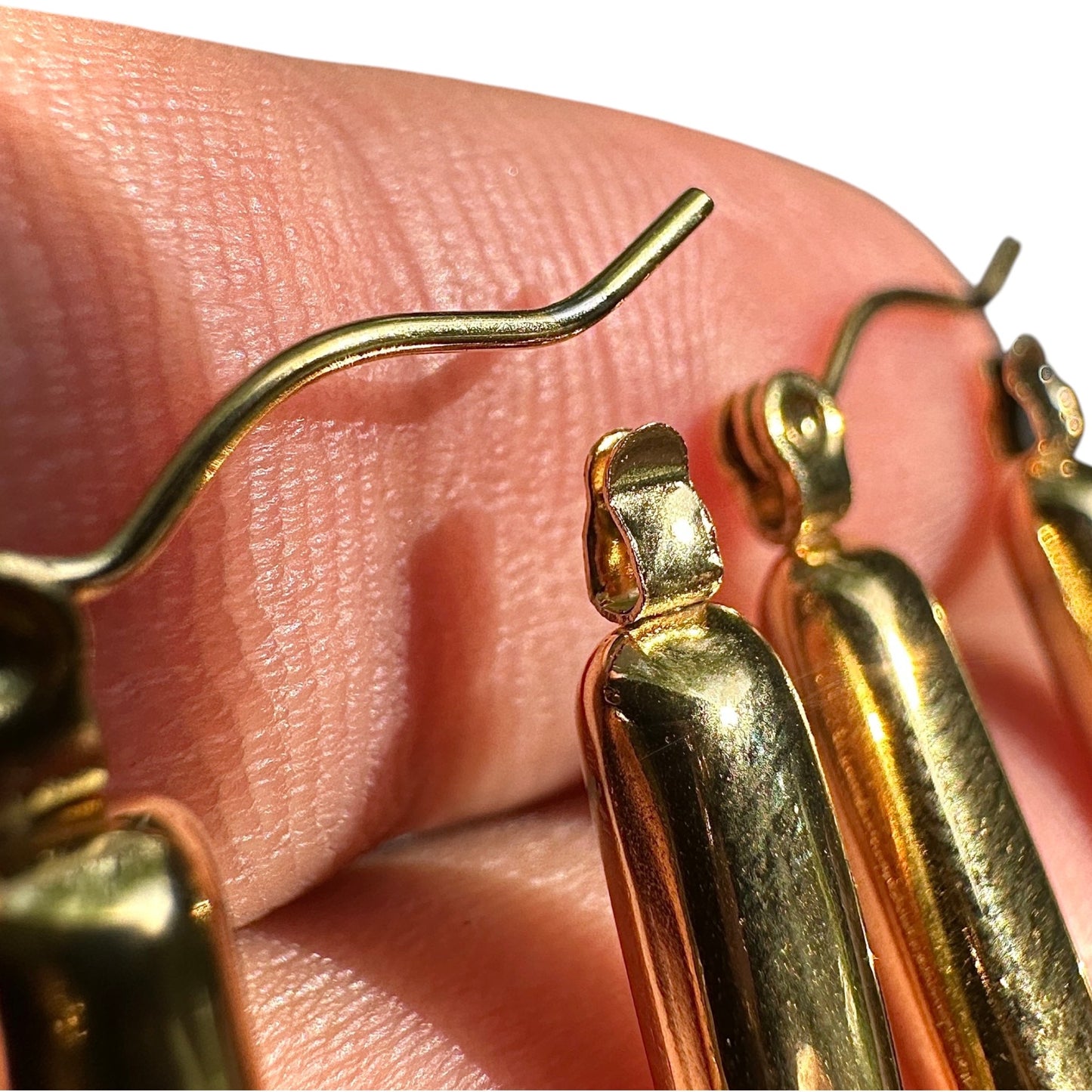 Square Hoop Earrings 22x16mm Gold Tone 304 Stainless Steel