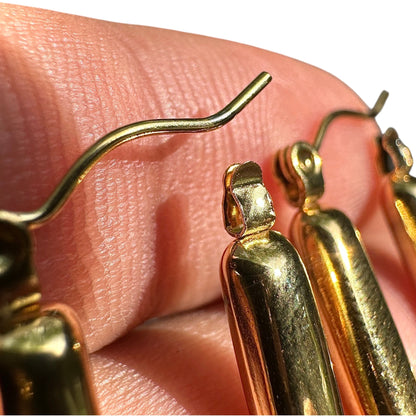 Square Hoop Earrings 22x16mm Gold Tone 304 Stainless Steel