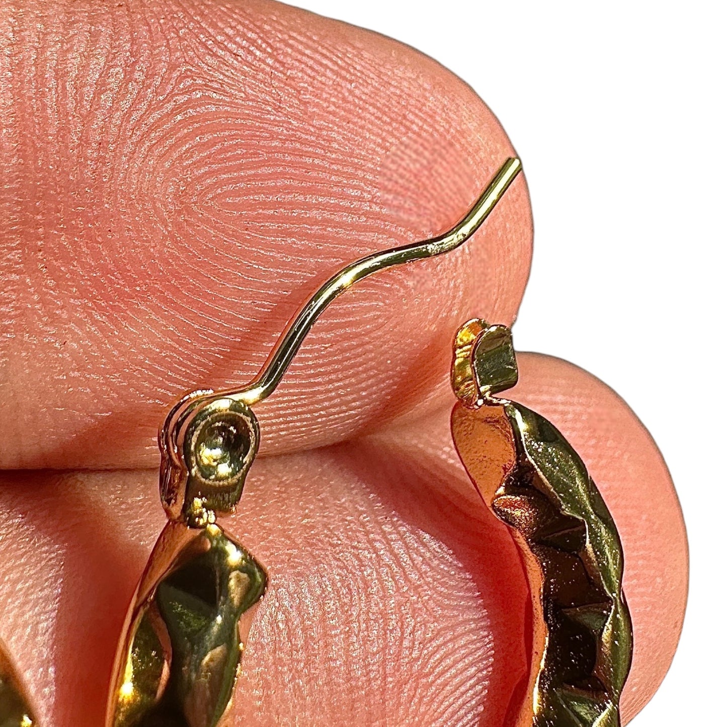 Gold Hoop Earrings 20mm Textured Gold Plated Stainless Steel