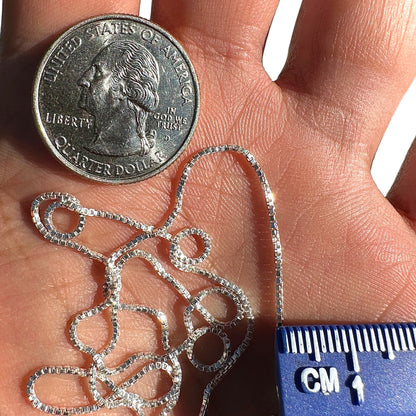 Sterling Silver Box Chain Necklace 1mm 925 Italy Made