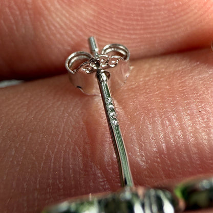 Butterfly Stud Earrings in 925 Sterling Silver with Blue Lab Opal