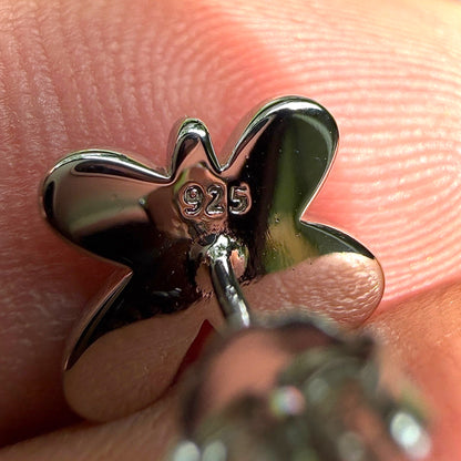 Butterfly Stud Earrings in 925 Sterling Silver with Blue Lab Opal