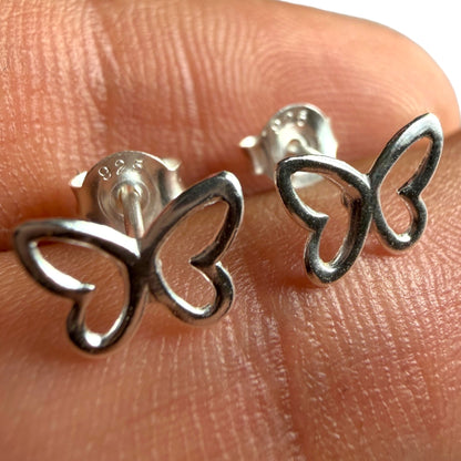 Butterfly Stud Earrings, 925 Sterling Silver Hypoallergenic Studs