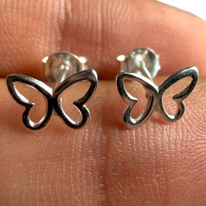 Butterfly Stud Earrings, 925 Sterling Silver Hypoallergenic Studs