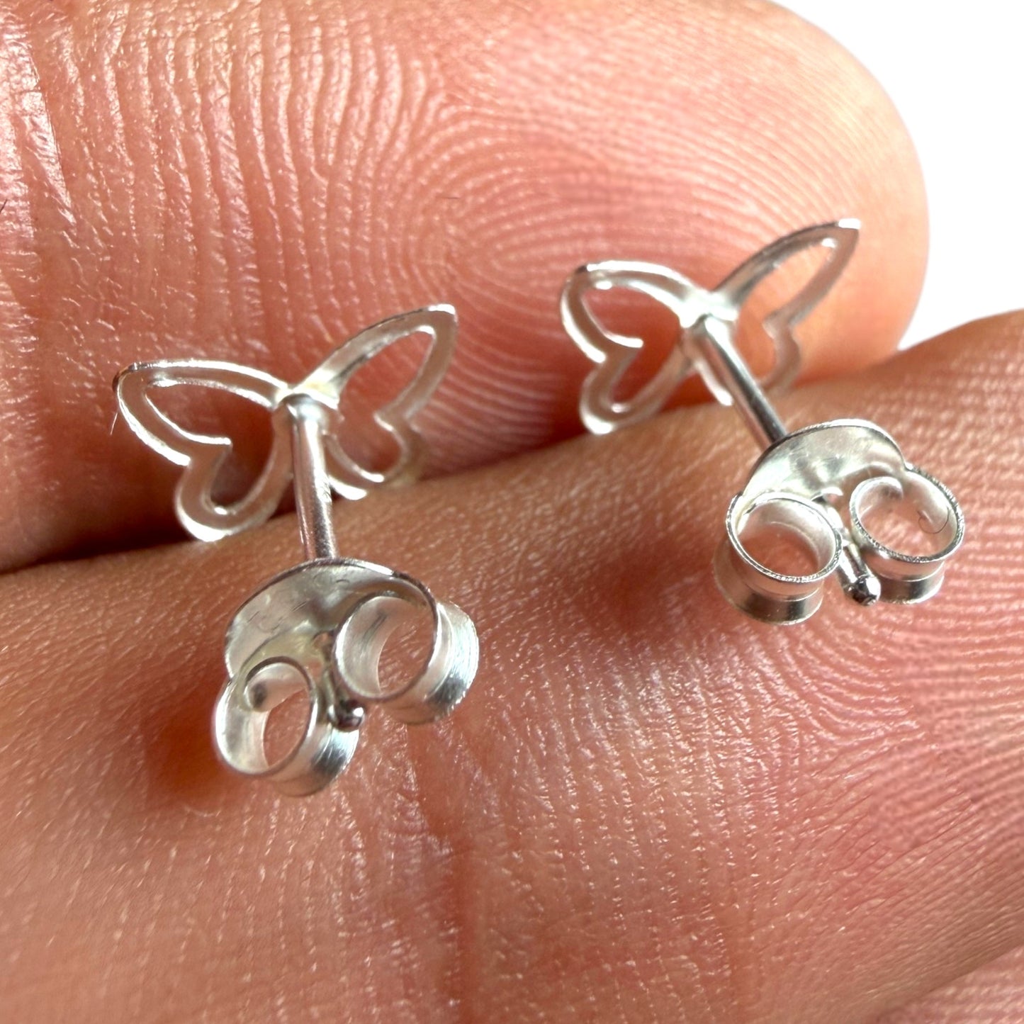 Butterfly Stud Earrings, 925 Sterling Silver Hypoallergenic Studs