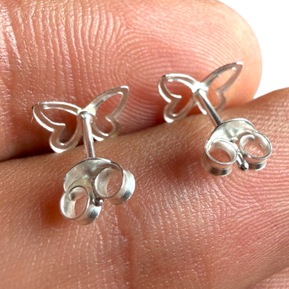Butterfly Stud Earrings, 925 Sterling Silver Hypoallergenic Studs