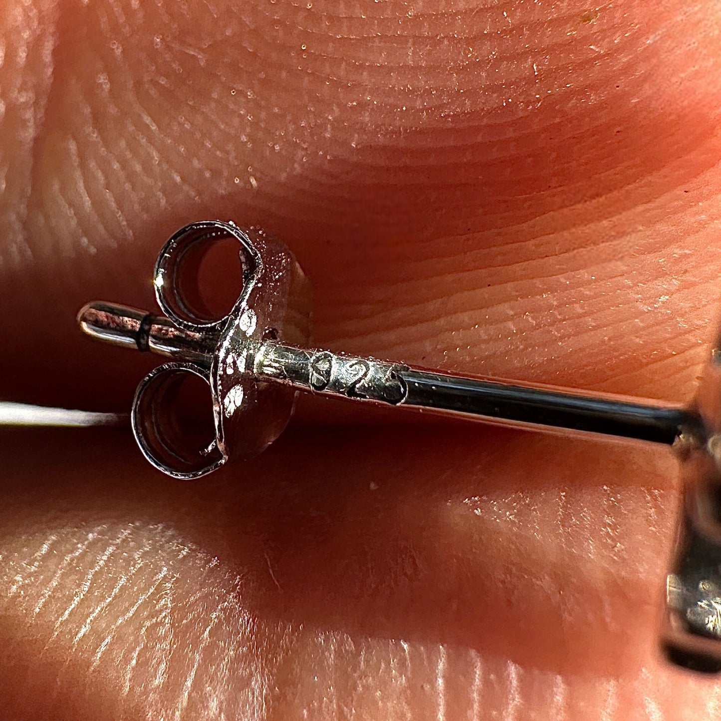 Sterling Silver Cross Stud Earrings 5.5mm Oxidized