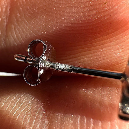 Sterling Silver Cross Stud Earrings 5.5mm Oxidized