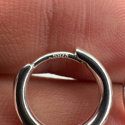 Sterling Silver Teardrop Hoop Earrings 925 Huggie Drops