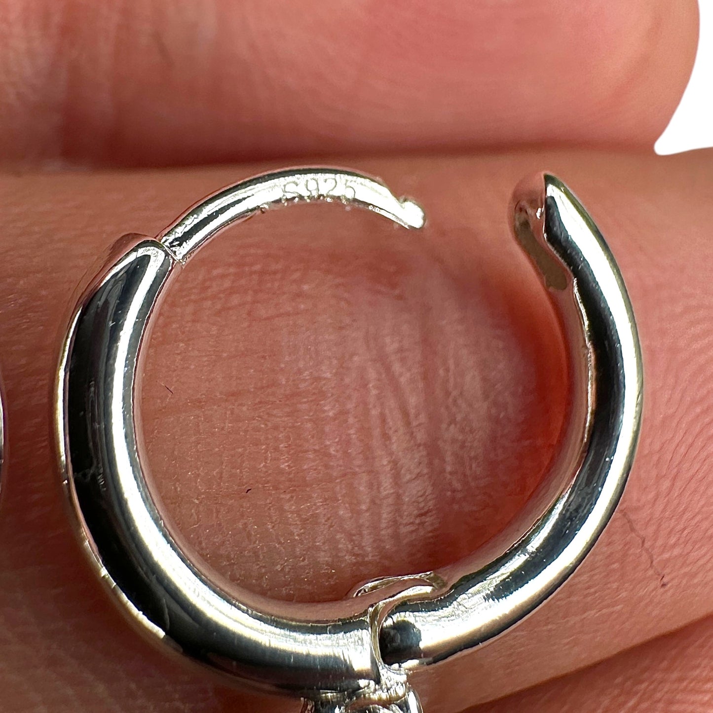 Sterling Silver Teardrop Hoop Earrings 925 Huggie Drops