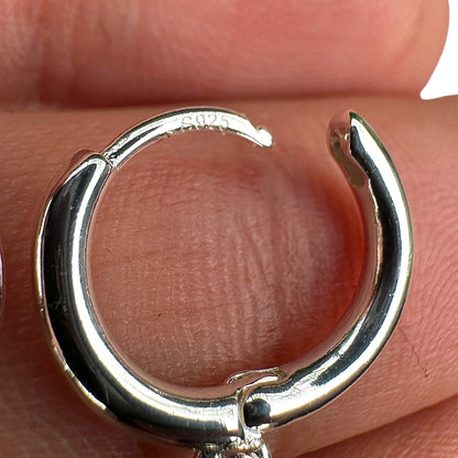 Sterling Silver Teardrop Hoop Earrings 925 Huggie Drops