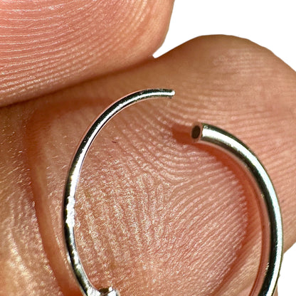 Sterling Silver CZ Hoop Earrings 12mm Small Dangle Hoops