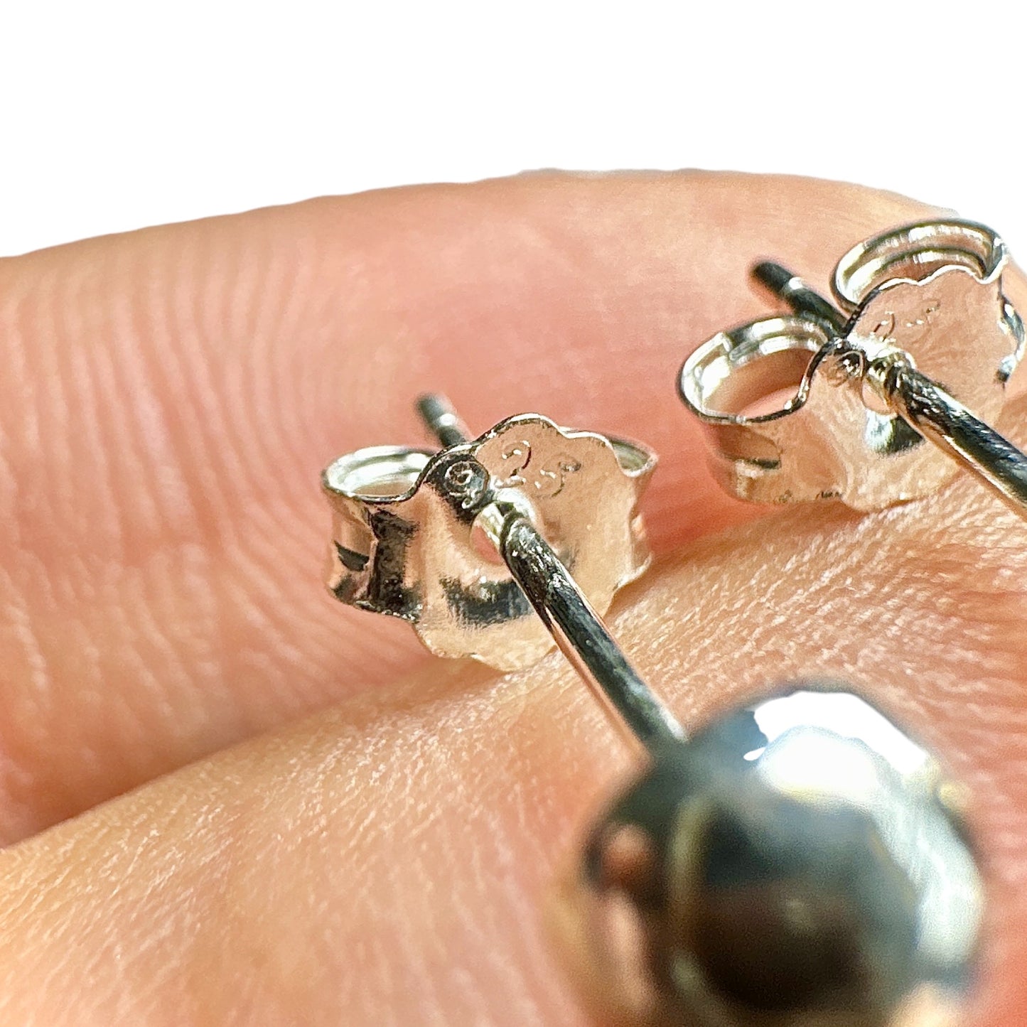 925 Sterling Silver Stud Earrings — 5mm Half Ball Dome High Polish