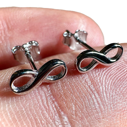 Sterling Silver Infinity Stud Earrings 9mm
