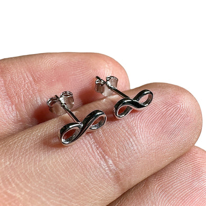 Sterling Silver Infinity Stud Earrings 9mm