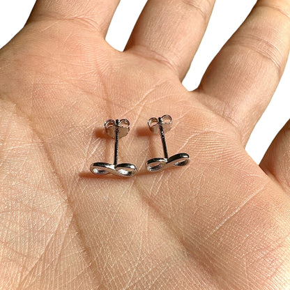 Sterling Silver Infinity Stud Earrings 9mm