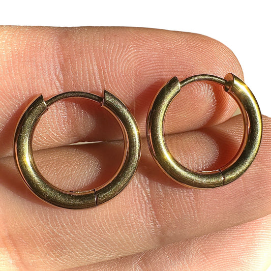 Gold Hoop Earrings 16mm 18K PVD Stainless Steel