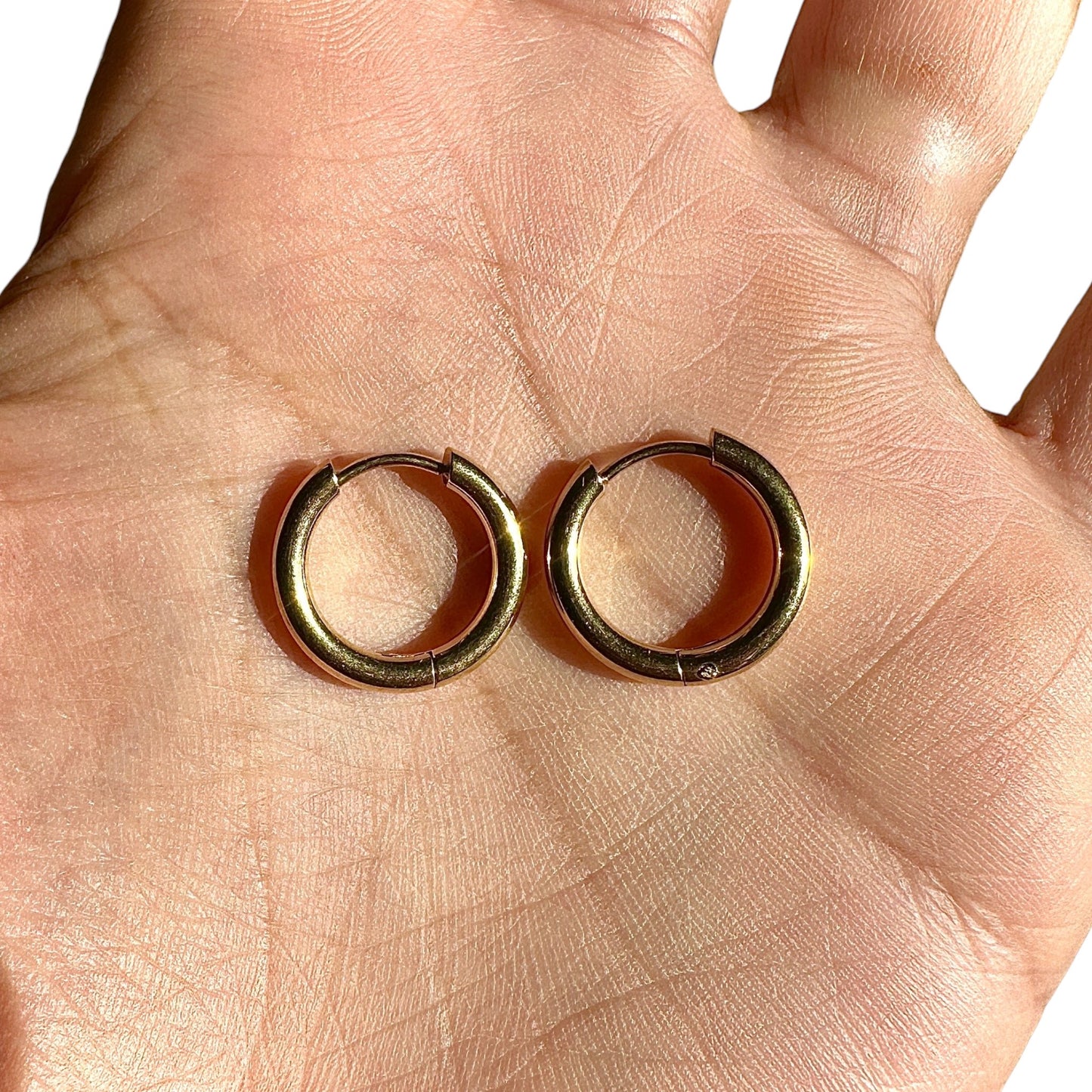 Gold Hoop Earrings 16mm 18K PVD Stainless Steel