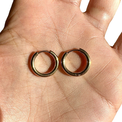 Gold Hoop Earrings 16mm 18K PVD Stainless Steel