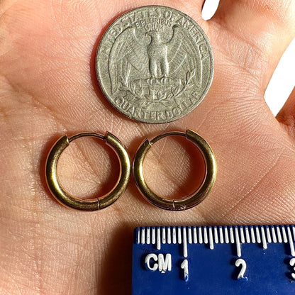 Gold Hoop Earrings 16mm 18K PVD Stainless Steel