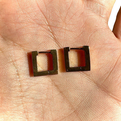 Gold Square Hoop Earrings 18K PVD Stainless Steel