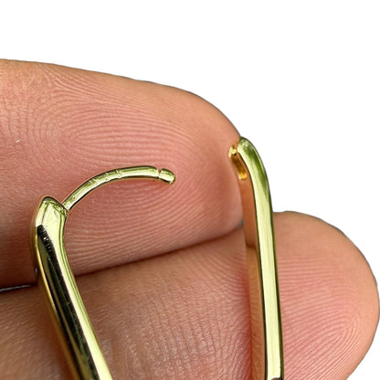 Gold Hoop Earrings 14K Gold Plated 925 Sterling Silver Oval Hoops