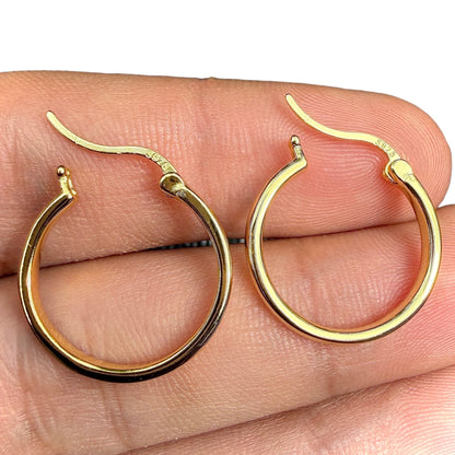 Gold Hoop Earrings 30mm 18K Gold Plated Sterling Silver Hoops