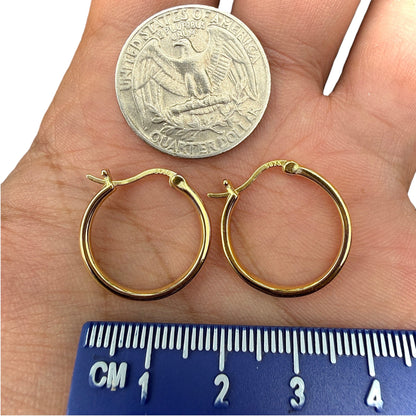 Gold Hoop Earrings 30mm 18K Gold Plated Sterling Silver Hoops