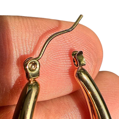 Gold Hoop Earrings 34mm Chunky Teardrop Statement Hoops