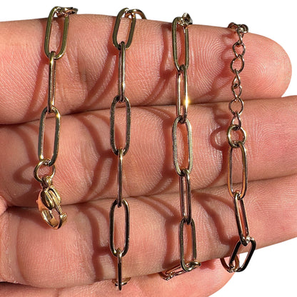 Gold Paperclip Necklace 18+2 Inch 18K Gold PVD 316L Stainless Steel