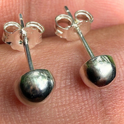 Sterling Silver Ball Stud Earrings 5mm 925 Half Ball Studs