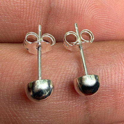 Sterling Silver Ball Stud Earrings 5mm 925 Half Ball Studs
