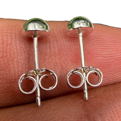 Sterling Silver Ball Stud Earrings 5mm 925 Half Ball Studs