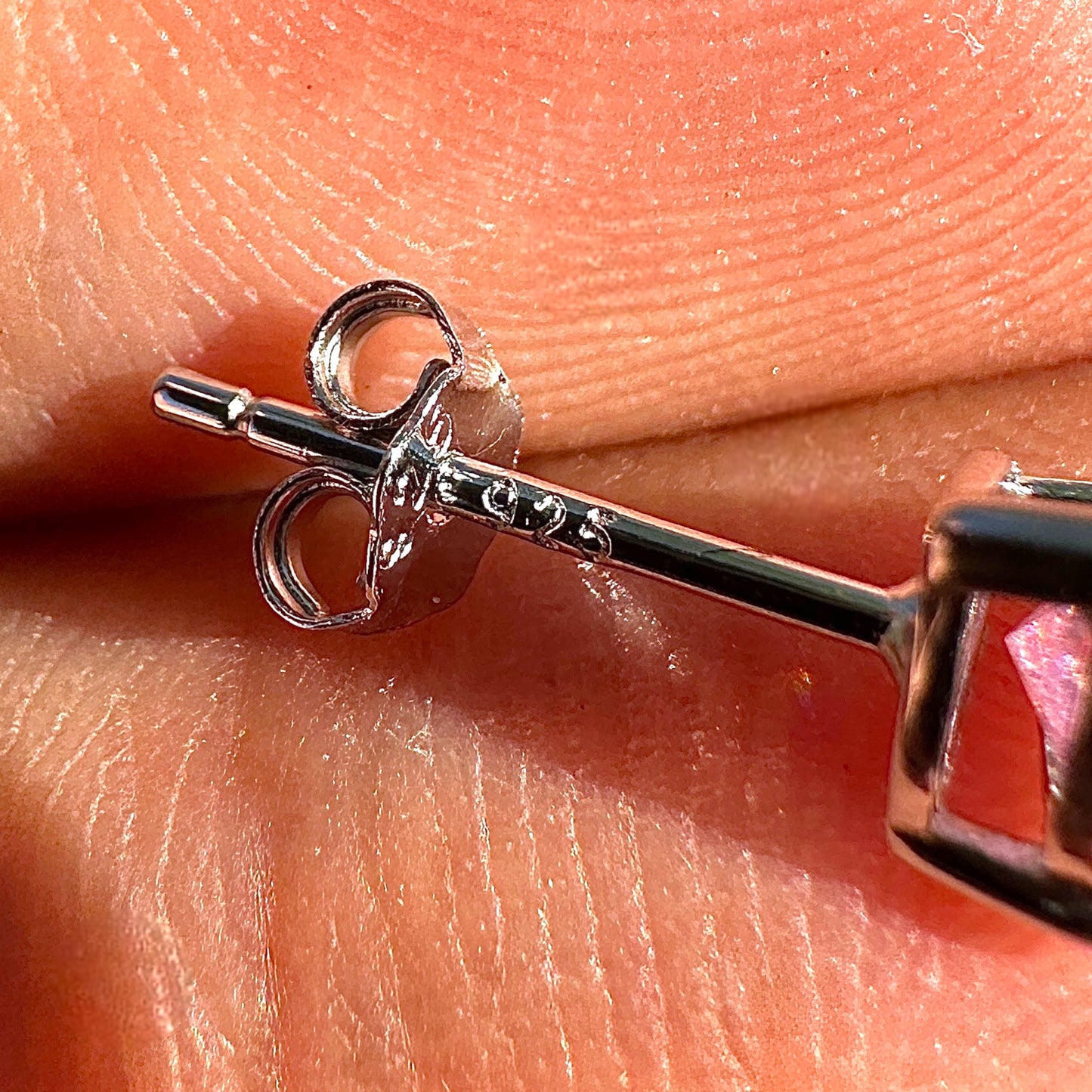 Pink Heart Stud Earrings 5mm CZ 925 Sterling Silver