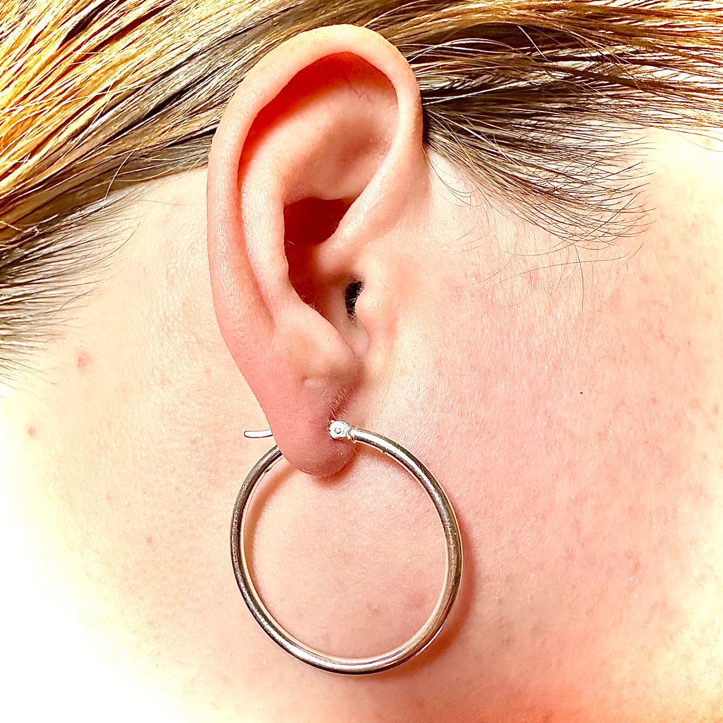 Hoop Earrings Silver Thick 2MM, Sterling Silver 925, Hoop Earrings Women Men, Earrings Hoops Silver 20mm 25mm 30mm 35mm, Jewelry Hoop - leoshopdeals