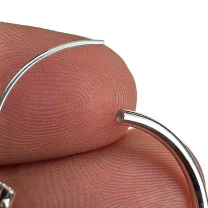 Sterling Silver Hoop Earrings 25mm 925 Round Hoops