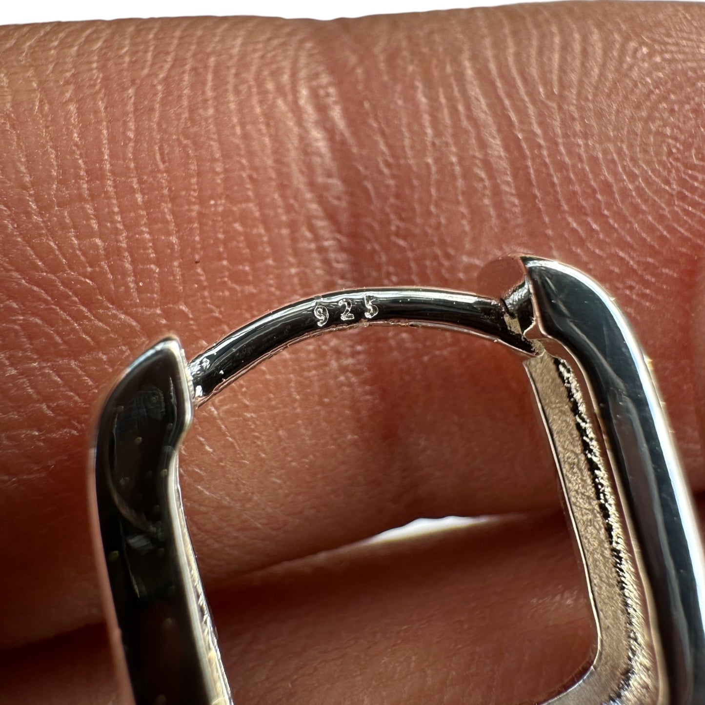Sterling Silver Square Hoop Earrings 14mm Chunky Huggies