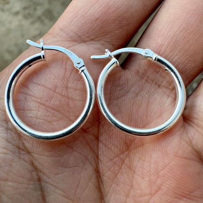 Sterling Silver 925 Italy Small Medium Large Hoop Earrings for Men Women - leoshopdeals