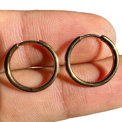 Gold Hoop Earrings 12mm 18K PVD Stainless Steel