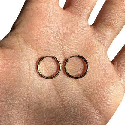 Gold Hoop Earrings 12mm 18K PVD Stainless Steel