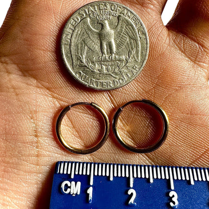 Gold Hoop Earrings 12mm 18K PVD Stainless Steel
