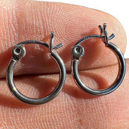 Sterling Silver Hoop Earrings 925 Thin 1.5mm Polished Hoops
