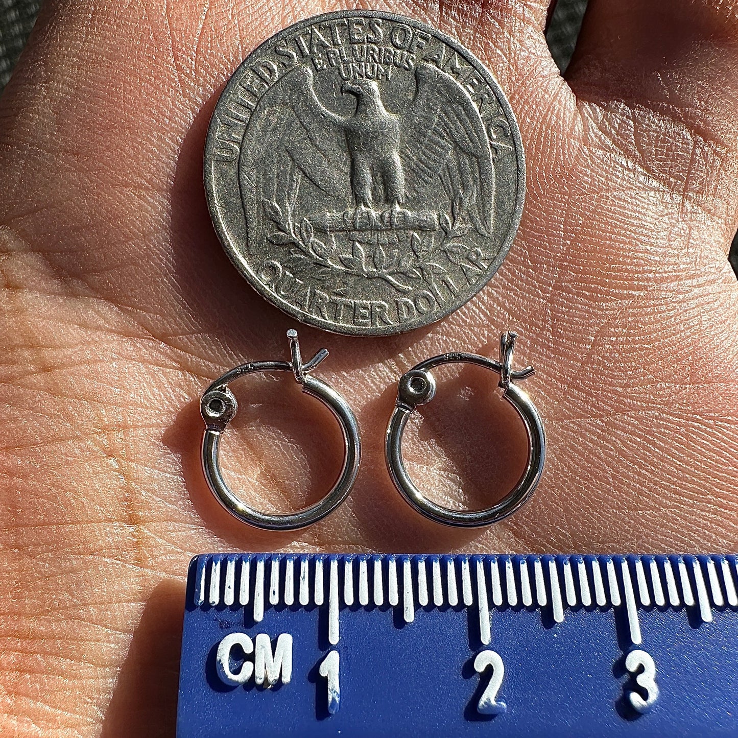 Sterling Silver Hoop Earrings 925 Thin 1.5mm Polished Hoops