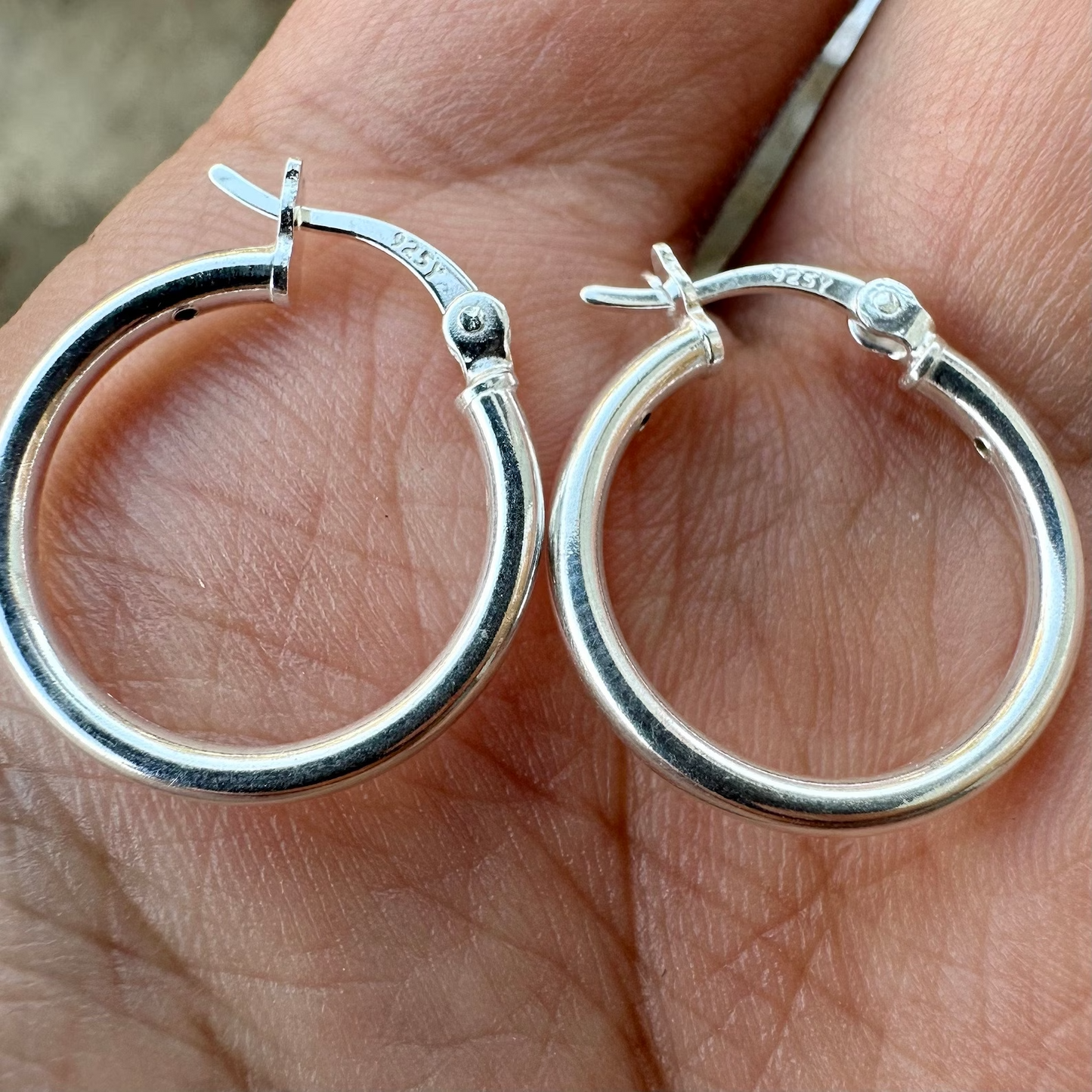 Sterling Silver 925 Italy Small Medium Large Hoop Earrings for Men Women - leoshopdeals