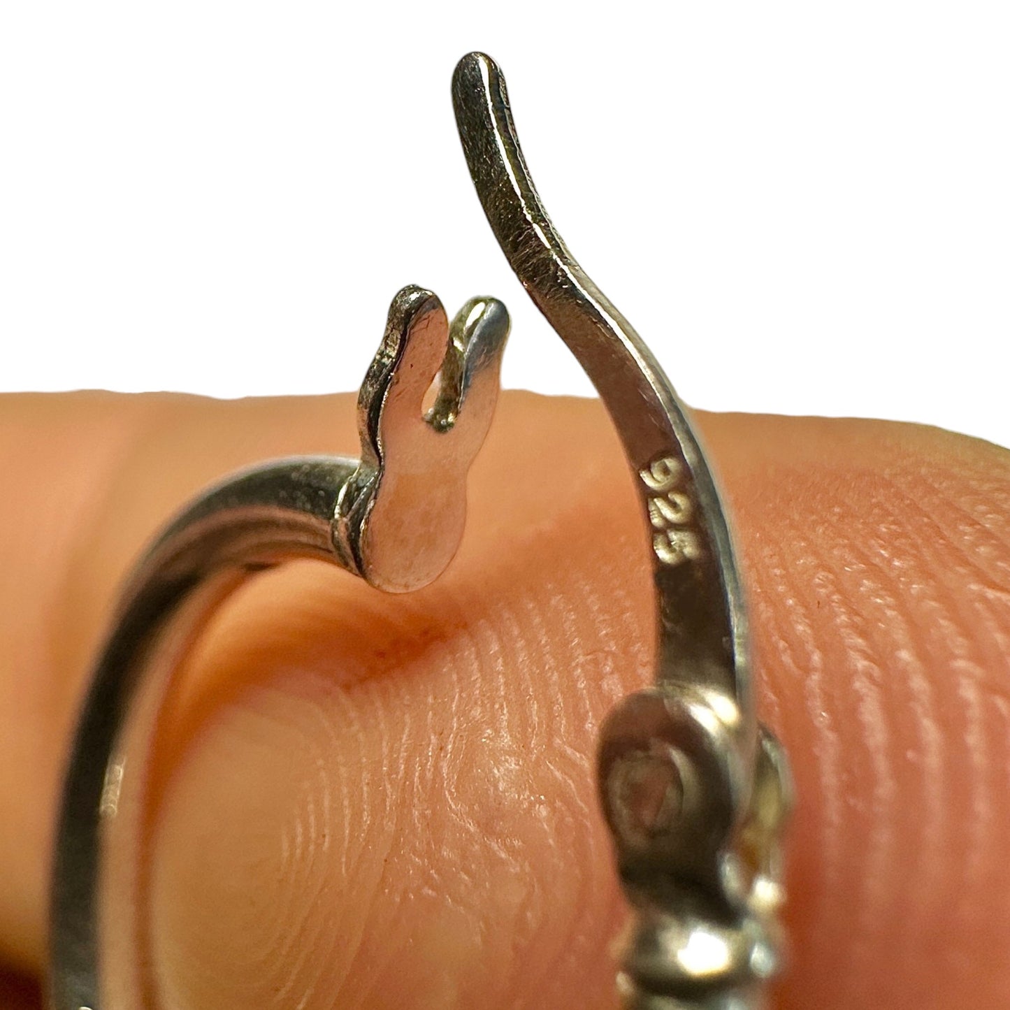 925 Sterling Silver Hoop Earrings 15mm French Lock