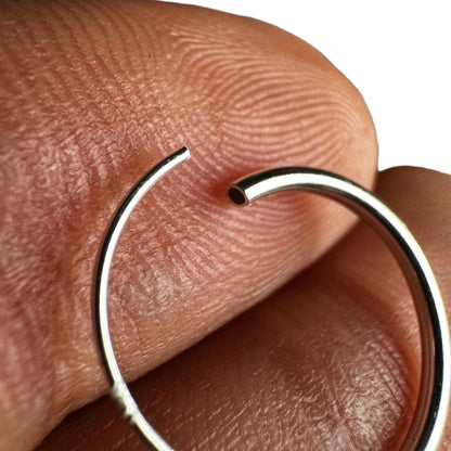 Sterling Silver Hoop Earrings 14mm Small Minimalist Hoops