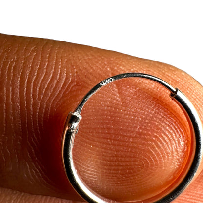 Sterling Silver Hoop Earrings 14mm Small Minimalist Hoops