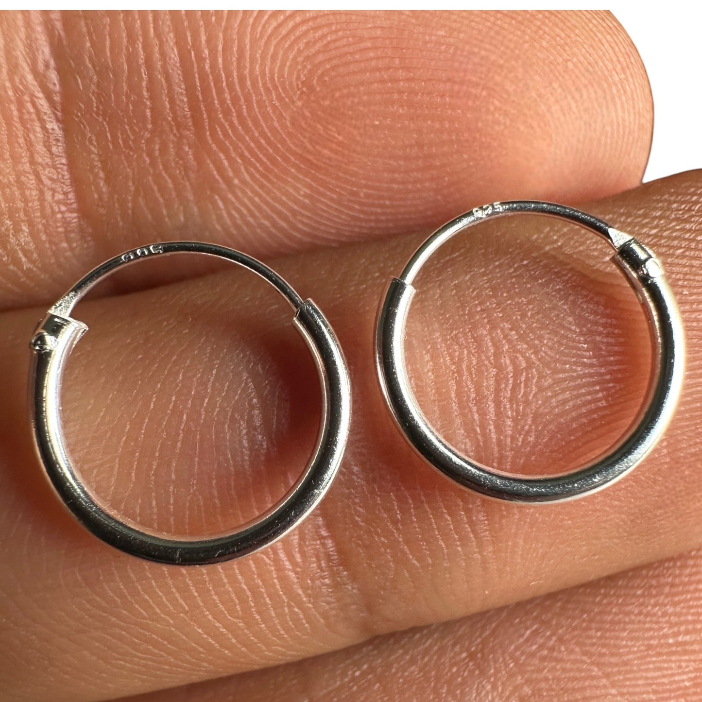 Sterling Silver Hoop Earrings 12mm Small Minimalist Hoops